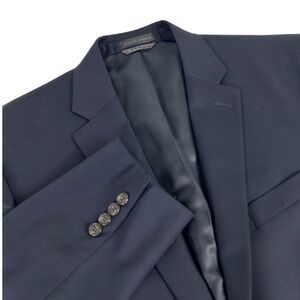 Ralph Lauren Men's Navy Blue 100% Wool Two‎ Button Blazer 42 Long office